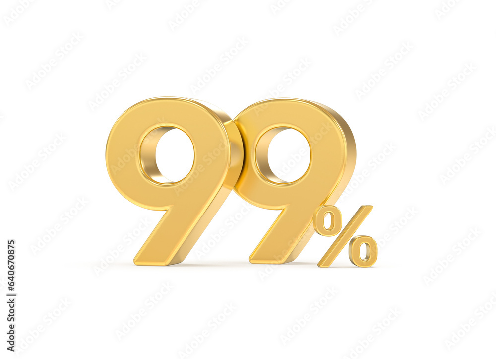 Number percent gold 3d Number percent gold 3d