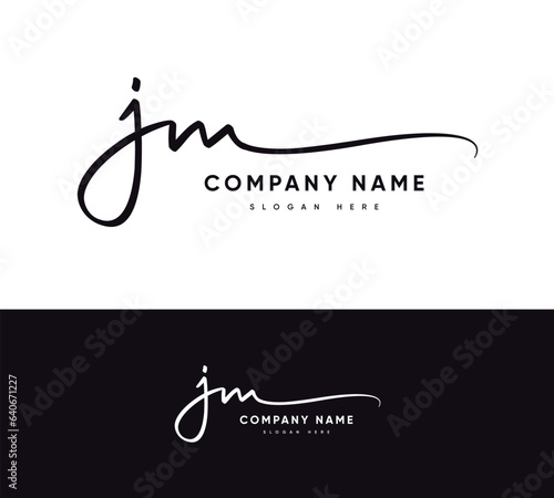 J M JM Initial letter handwriting and signature logo
