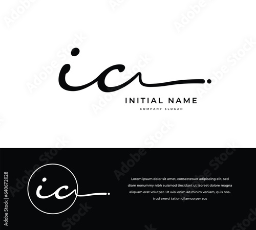 IC I C Initial letter handwriting and signature logo
