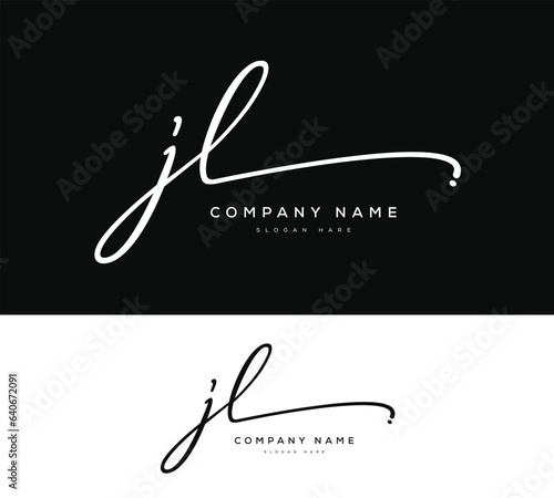 J L JL  initial letter handwriting and signature logo photo
