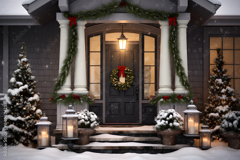 Fototapeta premium christmas house in the snow