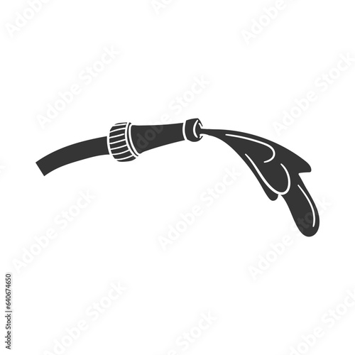 Hose Icon Silhouette Illustration. Garden ToolsVector Graphic Pictogram Symbol Clip Art. Doodle Sketch Black Sign.