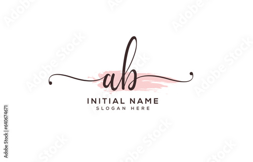 AB A B initial feminine signature logo
