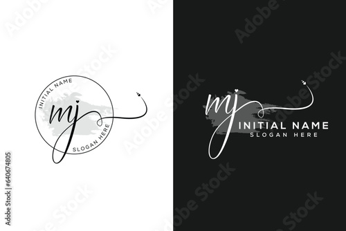 MJ initial handwriting feminine logo