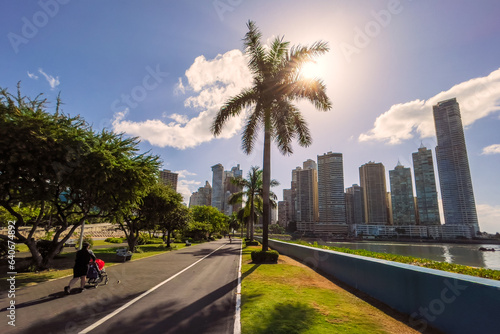 Panama city – architecture of beautiful city on the ocean coast with spectacular modern buildings, Panama, Latin America.