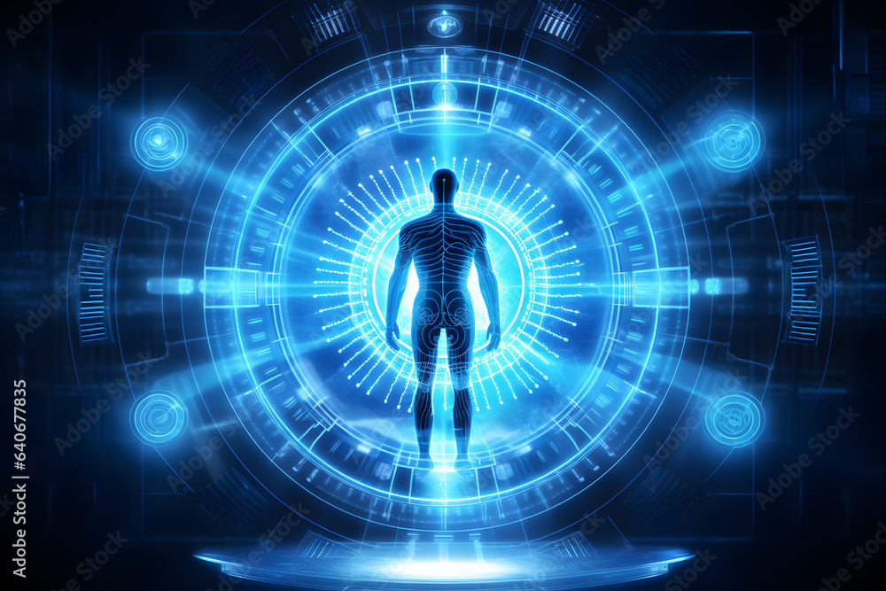 AI Medical technology and futuristic concept background. AI Medical technology and futuristic concept background.