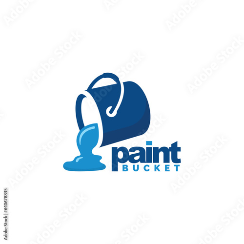 Paint bucket logo design vector illustration