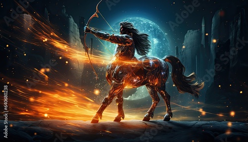 Centaur Archer Aiming Under the Moonlight photo