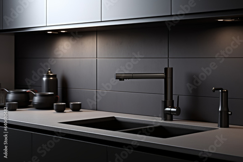 Modern Kitchen in Dark Grey - Sleek Contemporary Design