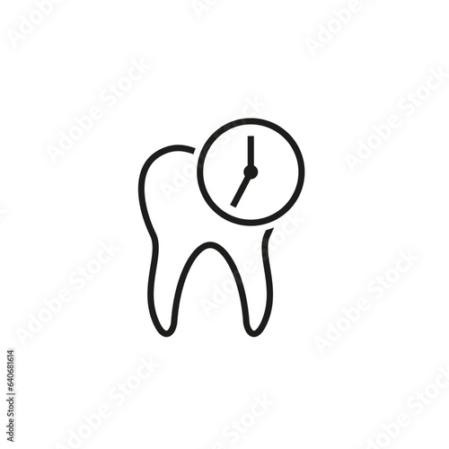 Human tooth and clock icon.