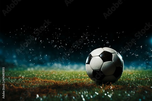 Football under the lights, A field illuminated with glowing spotlights © Jawed Gfx