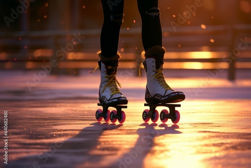 Legs in motion, Silhouettes of pairs reveal roller skate enthusiasts dynamism