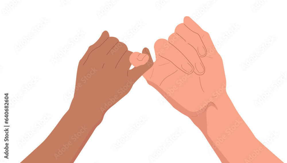 The concept of love and teamwork. Two hands hold each other. Symbol of happy partnership, success, childhood, friendship. Flat design. Vector. The concept of love and teamwork. Two hands hold each other. Symbol of happy partnership, success, childhood, friendship. Flat design. Vector.