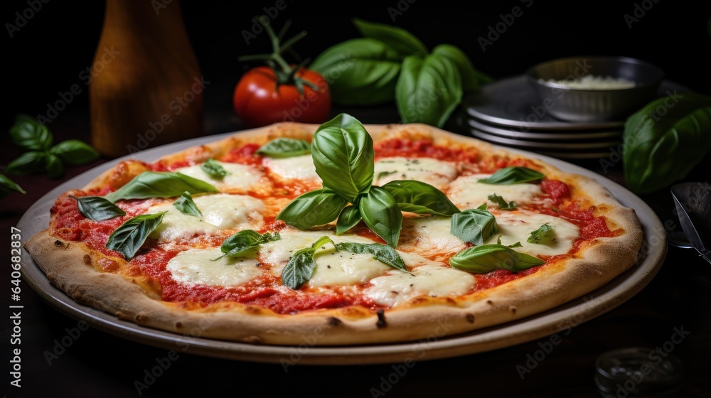Classic Italian Margherita Pizza with Fresh Basil