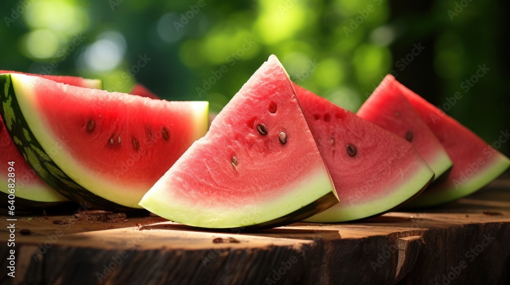Refreshing Watermelon Wedges on a Hot Summer Day Refreshing Watermelon Wedges on a Hot Summer Day