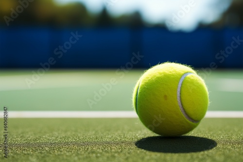 Playful match unfolds on a green tennis court with a ball © Jawed Gfx