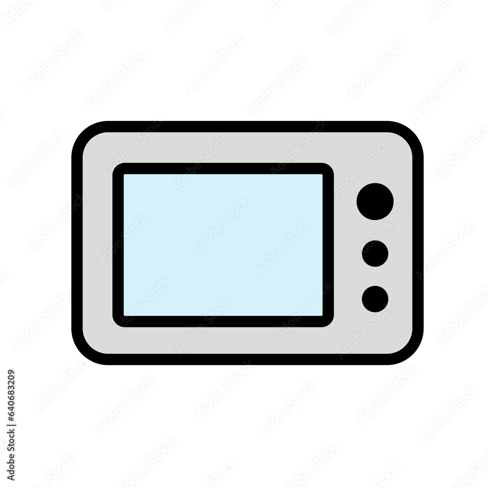 Oven toaster grill flat icon