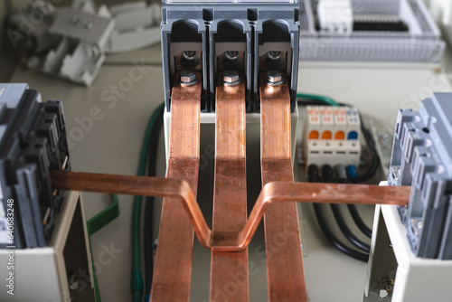 фотографія Installation of busbar panels in electrical cabinets