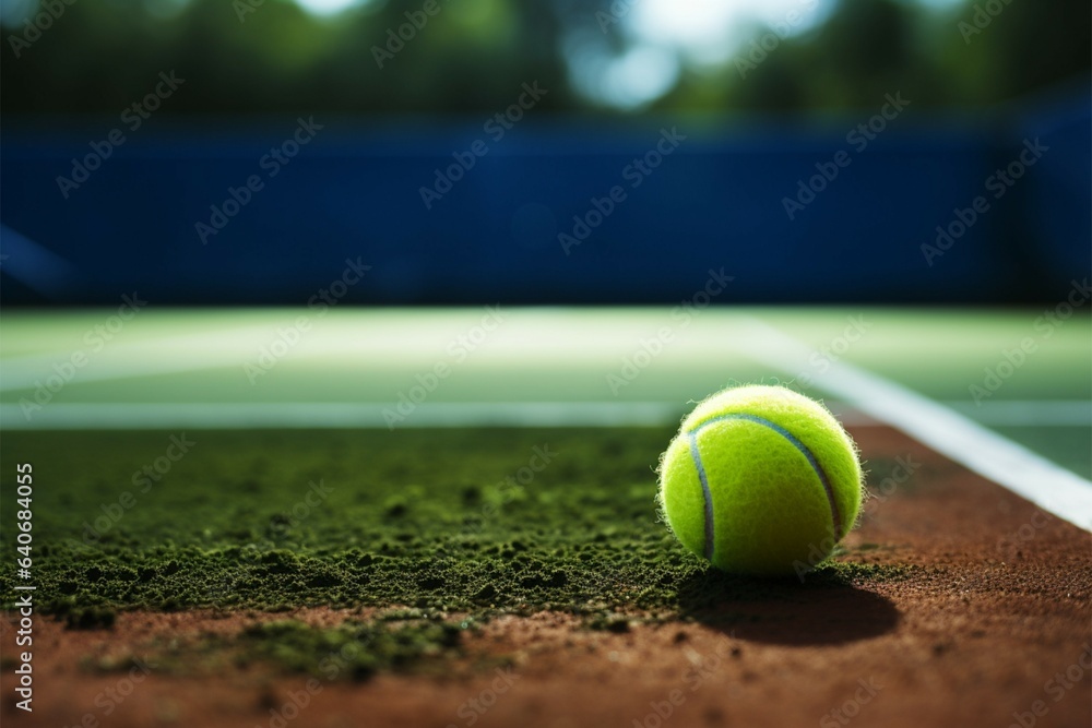 Vibrant green tennis court set for an exciting game
