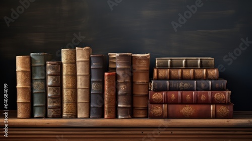 Stack of books on a shelf