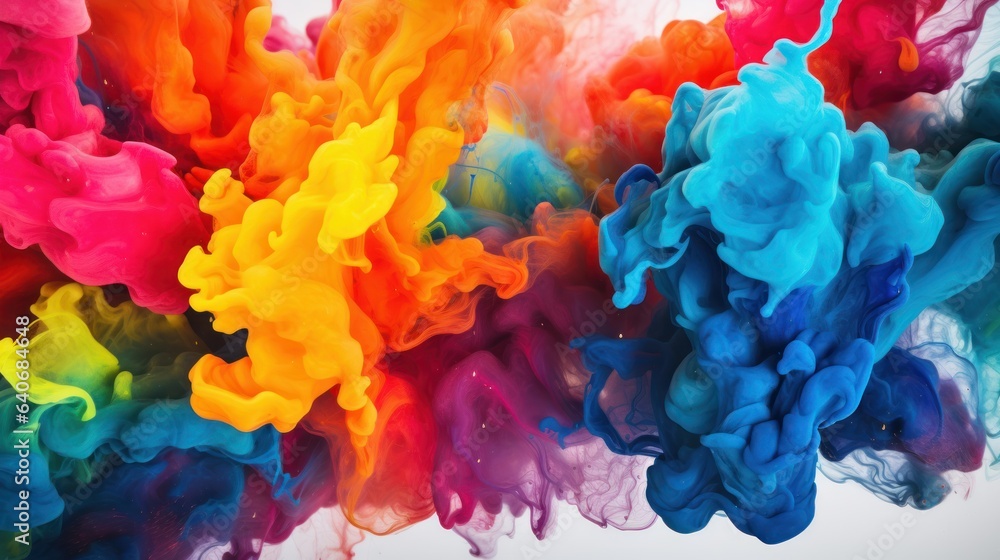 Fototapeta premium Vibrant Ink Blotches on Abstract white background