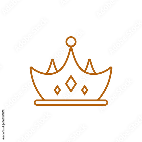 Gold crown line icon 