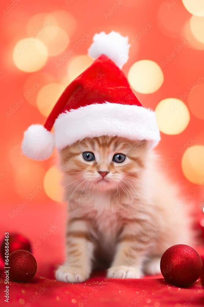 Celebrate the new year of 2024 with this joyful feline wearing a festive santa hat, symbolizing the joy and cheer of the christmas season Celebrate the new year of 2024 with this joyful feline wearing a festive santa hat, symbolizing the joy and cheer of the christmas season