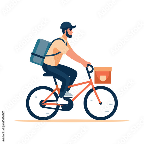 bicycle delivery boy race tour cycling illustration vector tourism cartoon style free delivery