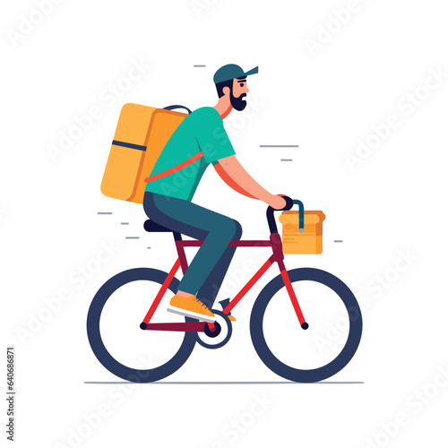 bicycle delivery boy race tour cycling illustration vector tourism cartoon style free delivery
