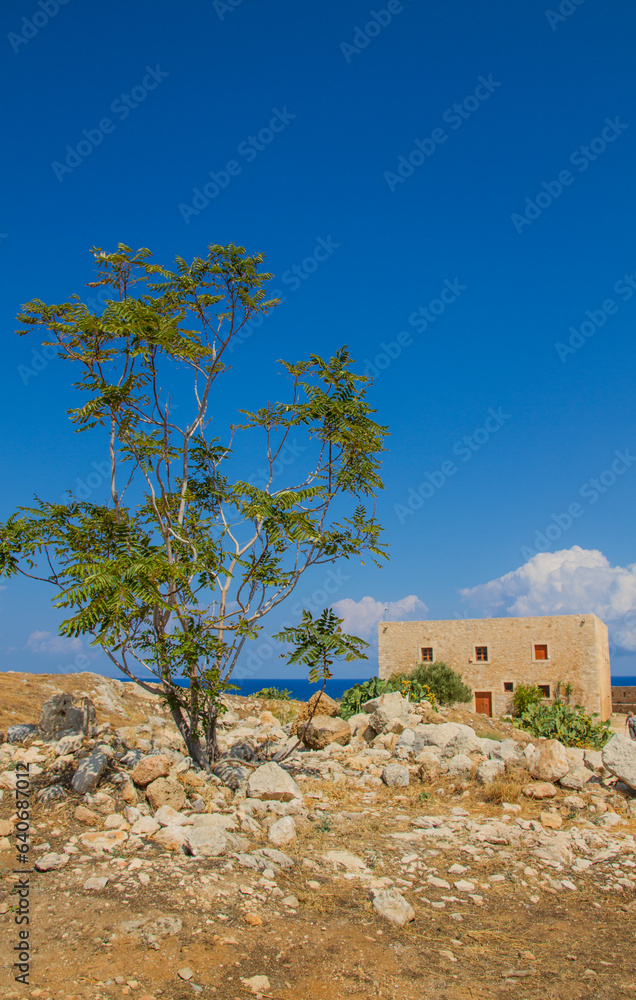 Fortress of Rethymno, Crete, Greece, with historic walls Fortress of Rethymno, Crete, Greece, with historic walls