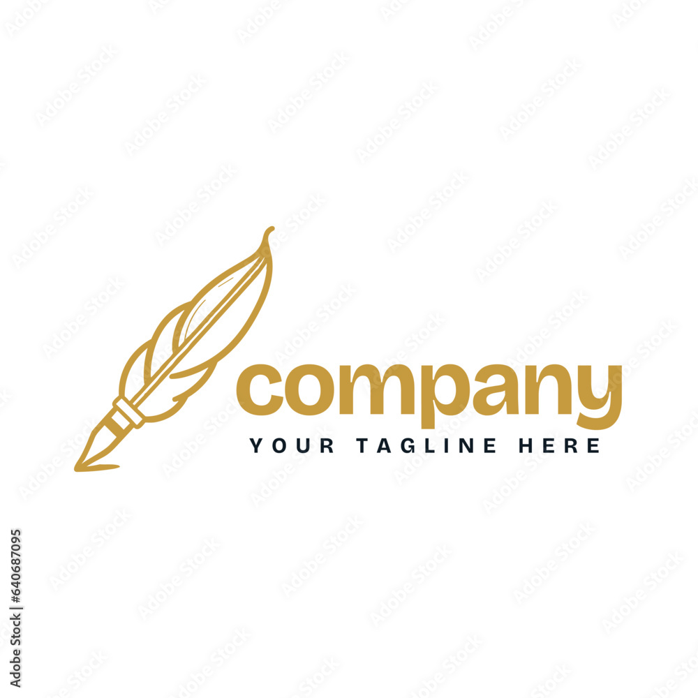 abstract feather logo or quill logo minimalist style icon pen author or writer business logo abstract feather logo or quill logo minimalist style icon pen author or writer business logo
