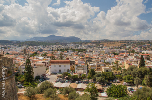 Fototapeta Naklejka Na Ścianę i Meble -  Overview of the city of Rethymno, island of Crete, Greece as seen from the historic fortress
