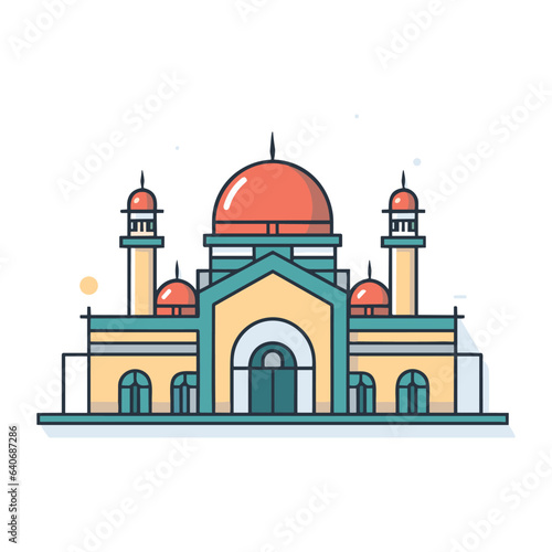 Wallpaper Mural mosque or masjid vector illustration clipart sticker png for milad un nabi or ramdan eid mubarak flat style Torontodigital.ca