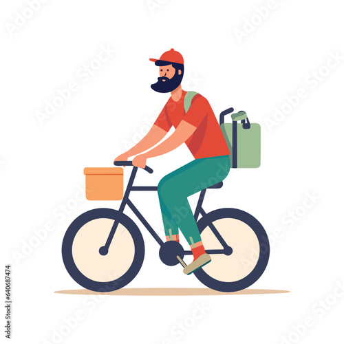 bicycle delivery boy race tour cycling illustration vector tourism cartoon style free delivery