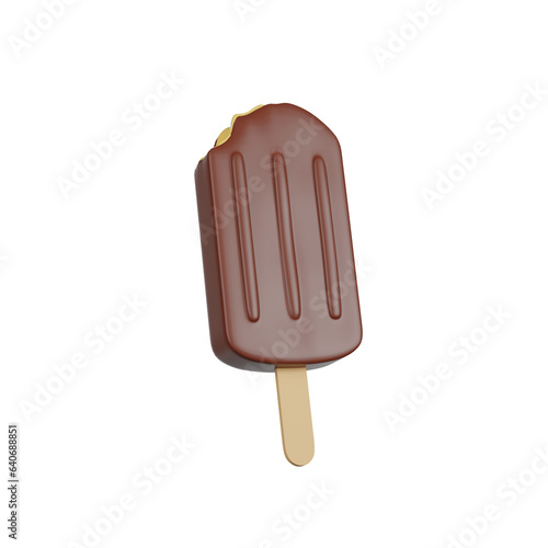 chocolate ice cream isolated on white