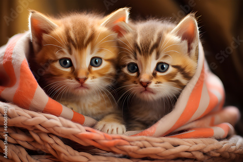 kitten in a basket ai generative © lemya