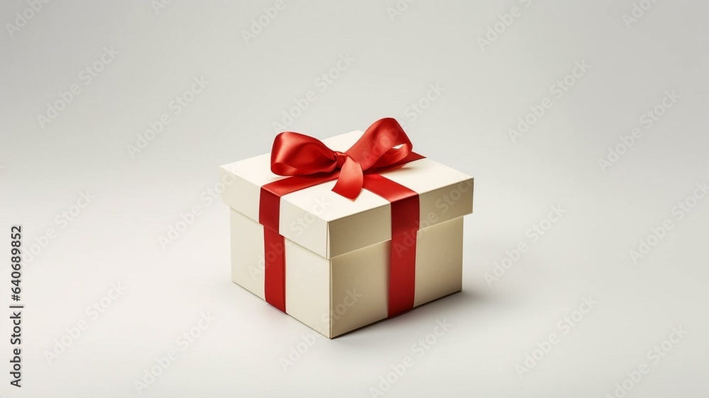 Obraz premium gift box with red ribbon