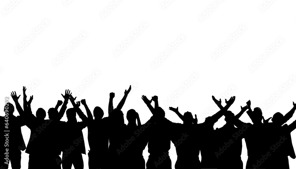 Digital png illustration of silhouette of people on transparent background