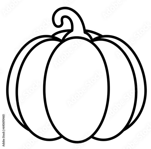 Cute pumpkin fall autumn Halloween outline icon	
