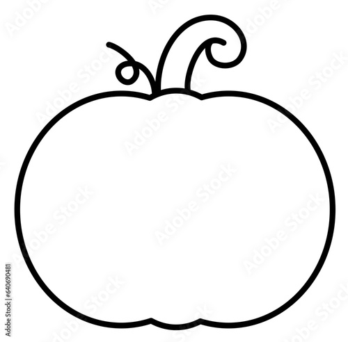 Cute pumpkin fall autumn Halloween outline icon	
