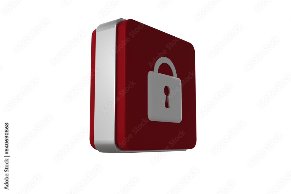 Digital png illustration of cube with padlock symbol on transparent background Digital png illustration of cube with padlock symbol on transparent background
