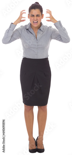 Digital png photo of caucasian businesswoman on transparent background