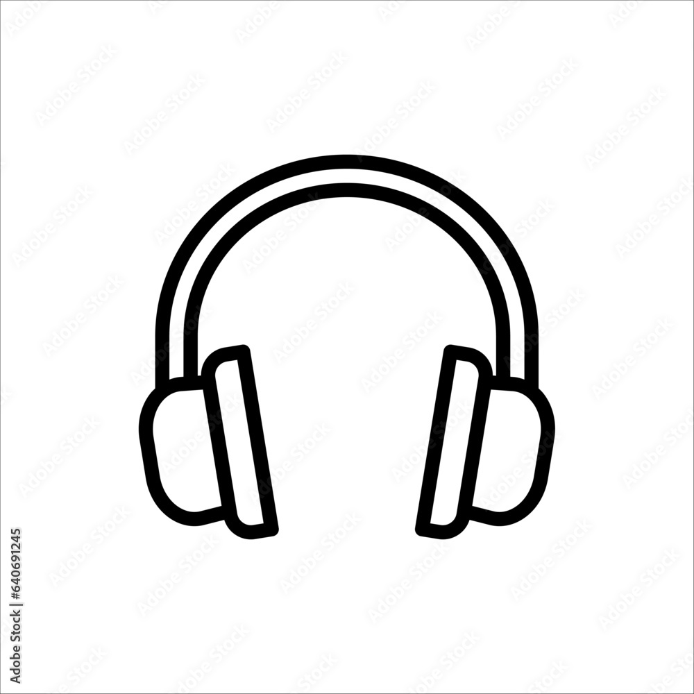 headphones icon vector isolated on white background headphones icon vector isolated on white background