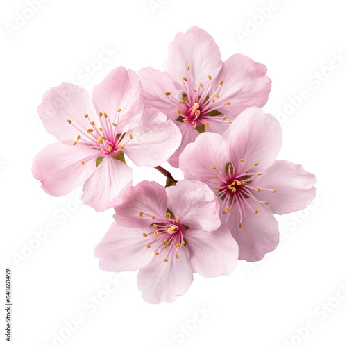  pink sakura flowers isolated on white