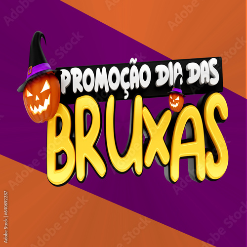 selo 3d ''promoção dia das bruxas''.