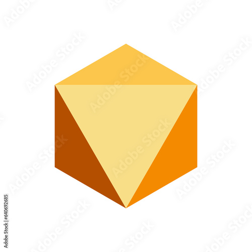 Orange octahedron geometric shapes elements photo