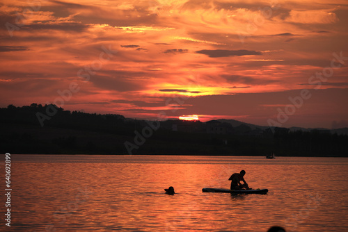 Sunset on the lake, China