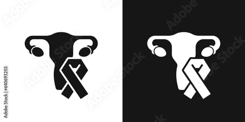 Uterine cancer vector icon