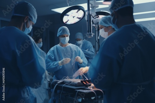 Young experienced surgeons performing operation saving patient life doctor surgeon duty surgery teamwork operating room modern medical equipment medicine technology pharmacy health care rescue urgency