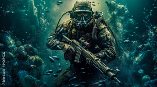 The Deep Sea Mission How a Special Forces Operative Fights Underwater AI Generated photo